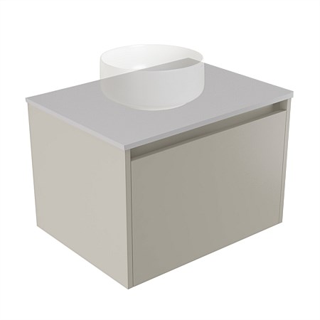 Elementi Sienna 600mm Wall-Hung Vanity Moonlight Elestone Flat Top Dawn Grey