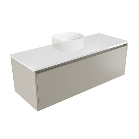 Elementi Sienna 1200mm Wall-Hung Vanity White Elestone Top Dawn Grey