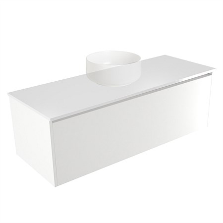Elementi Sienna 1200mm Wall-Hung Vanity White Elestone Top White Gloss