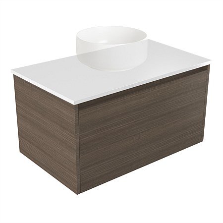 Elementi Sienna 750mm Wall-Hung Vanity White Elestone Top Charred Oak