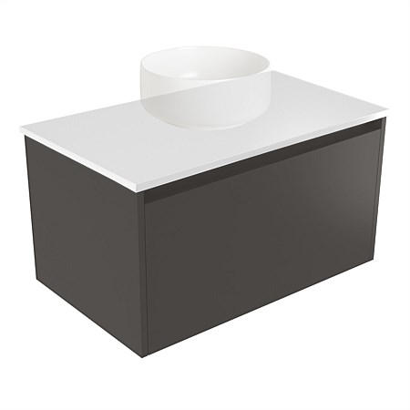 Elementi Sienna 750mm Wall-Hung Vanity White Elestone Top Bullet