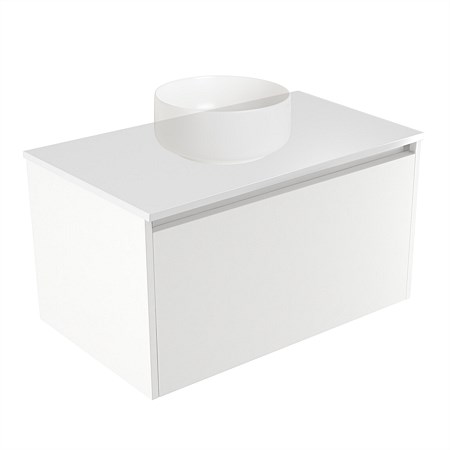 Elementi Sienna 750mm Wall-Hung Vanity White Elestone Top White Gloss
