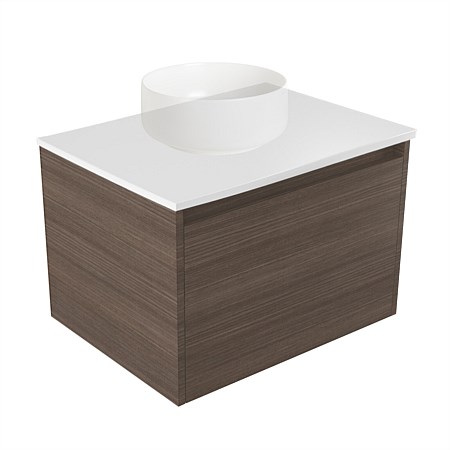 Elementi Sienna 600mm Wall-Hung Vanity White Elestone Top Charred Oak