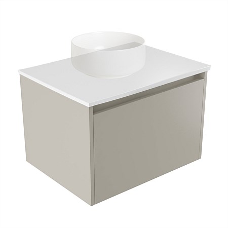 Elementi Sienna 600mm Wall-Hung Vanity White Elestone Top Dawn Grey