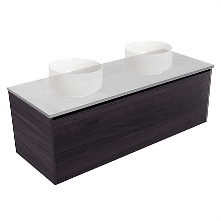 Elementi Sienna 1200mm Grey Concrete Top Double Wall-Hung Vanity Fiordland Elm Wilderness