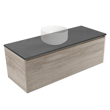 Elementi Sienna 1200mm Graphite Concrete Top Wall-Hung Vanity Ashen Walnut Timberland