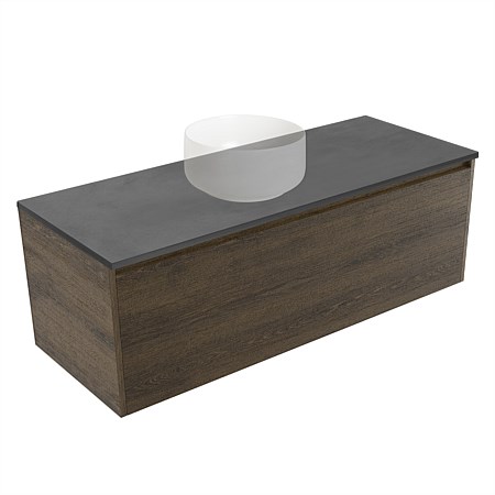 Elementi Sienna 1200mm Graphite Concrete Top Wall-Hung Vanity Smokey Oak Timberland