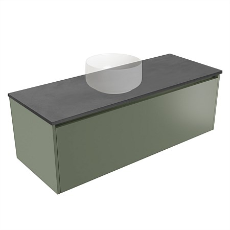 Elementi Sienna 1200mm Graphite Concrete Top Wall-Hung Vanity Green Slate