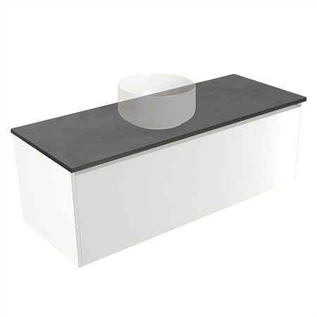 Elementi Sienna 1200mm Graphite Concrete Top Wall-Hung Vanity White Gloss