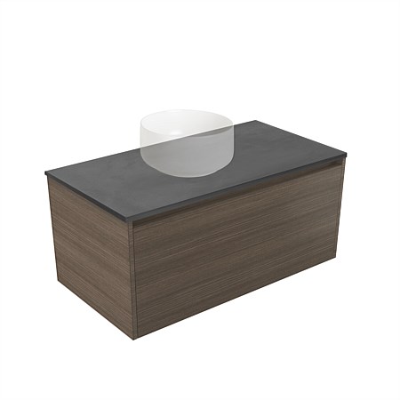Elementi Sienna 900mm Graphite Concrete Top Wall-Hung Vanity Charred Oak