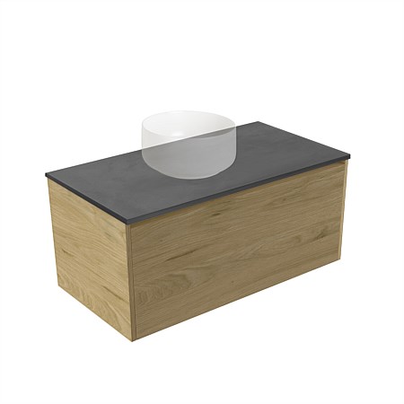 Elementi Sienna 900mm Graphite Concrete Top Wall-Hung Vanity French Oak Velvet