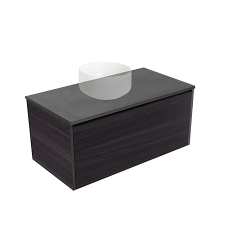 Elementi Sienna 900mm Graphite Concrete Top Wall-Hung Vanity Fiordland Elm Wilderness