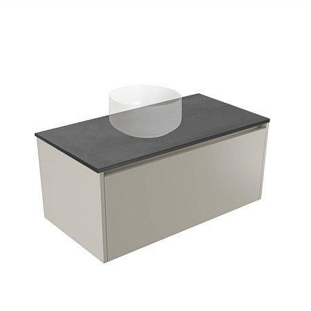 Elementi Sienna 900mm Graphite Concrete Top Wall-Hung Vanity Dawn Grey