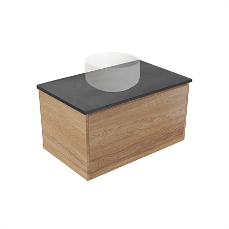 Elementi Sienna 750mm Graphite Concrete Top Wall-Hung Vanity Southern Oak Timberland