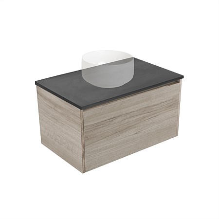 Elementi Sienna 750mm Graphite Concrete Top Wall-Hung Vanity Ashen Walnut Timberland