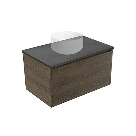 Elementi Sienna 750mm Graphite Concrete Top Wall-Hung Vanity Smokey Oak Timberland