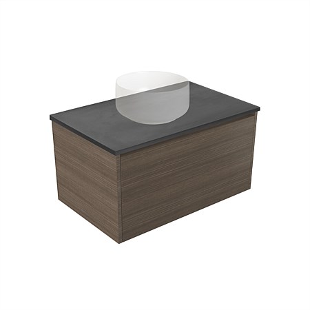 Elementi Sienna 750mm Graphite Concrete Top Wall-Hung Vanity Charred Oak