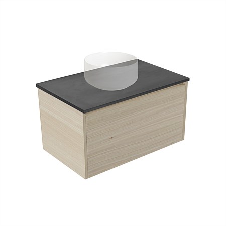 Elementi Sienna 750mm Graphite Concrete Top Wall-Hung Vanity Seasoned Oak