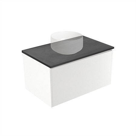 Elementi Sienna 750mm Graphite Concrete Top Wall-Hung Vanity White Gloss