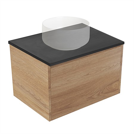 Elementi Sienna 600mm Graphite Concrete Top Wall-Hung Vanity Southern Oak Timberland