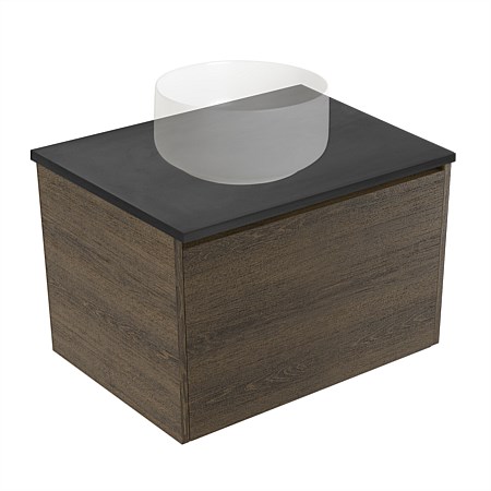 Elementi Sienna 600mm Graphite Concrete Top Wall-Hung Vanity Smokey Oak Timberland