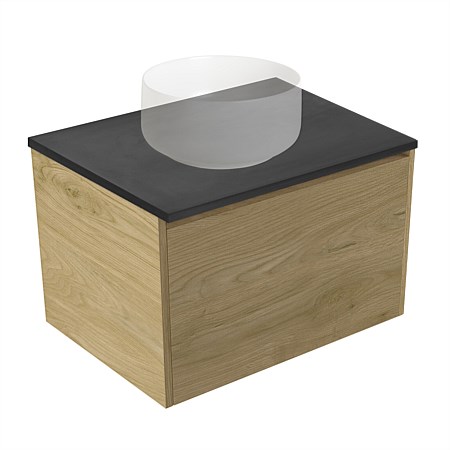 Elementi Sienna 600mm Graphite Concrete Top Wall-Hung Vanity French Oak Velvet