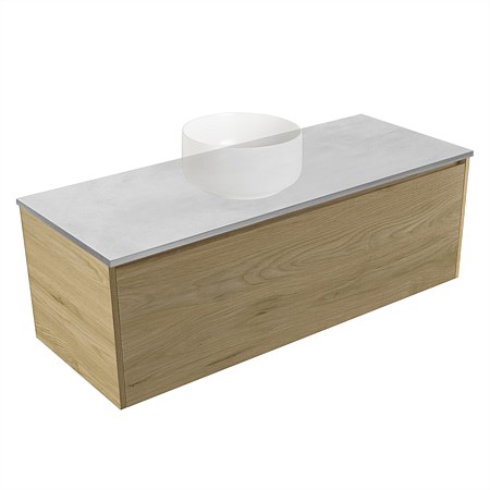 Elementi Sienna 1200mm Grey Concrete Top Wall-Hung Vanity French Oak Velvet