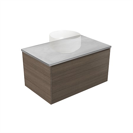 Elementi Sienna 750mm Grey Concrete Top Wall-Hung Vanity Charred Oak