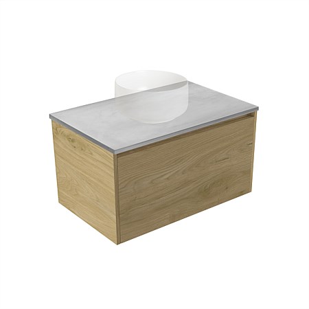 Elementi Sienna 750mm Grey Concrete Top Wall-Hung Vanity French Oak Velvet