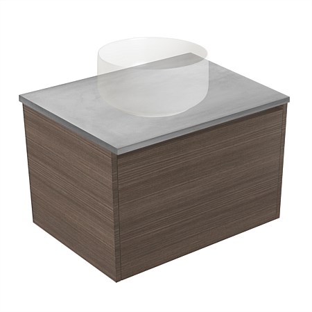 Elementi Sienna 600mm Grey Concrete Top Wall-Hung Vanity Charred Oak