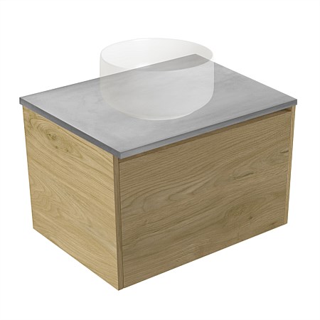 Elementi Sienna 600mm Grey Concrete Top Wall-Hung Vanity French Oak Velvet