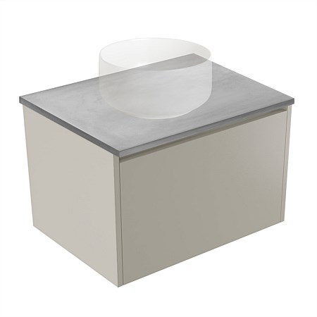 Elementi Sienna 600mm Grey Concrete Top Wall-Hung Vanity Dawn Grey