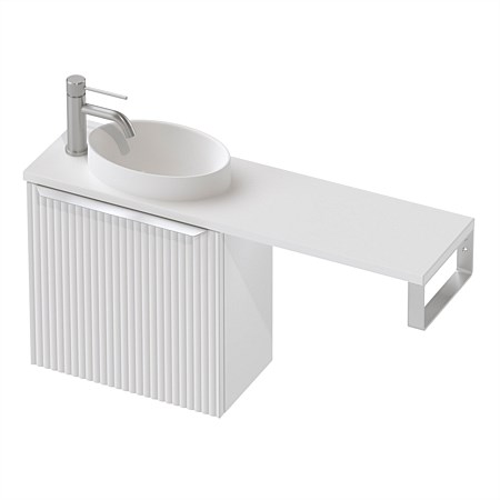 St Michel Flo 22 Benchtop 800mm Wall-Hung Vanity with Joy Basin White Satin