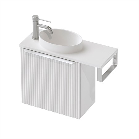 St Michel Flo 22 Benchtop 550mm Wall-Hung Vanity with Joy Basin White Satin