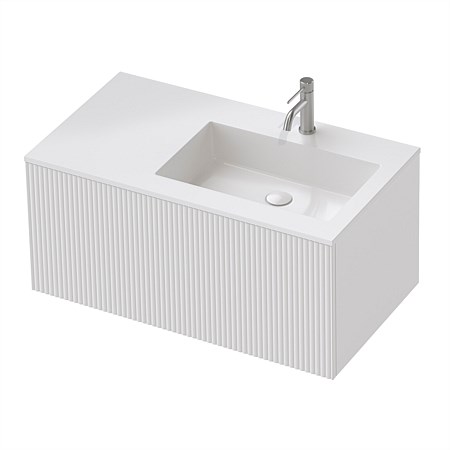 St Michel Flo 50 900mm Wall-Hung Vanity with RH Basin White Satin