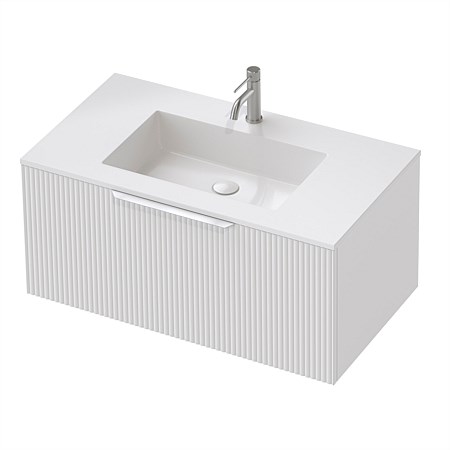 St Michel Flo 50 900mm Wall-Hung Vanity White Satin