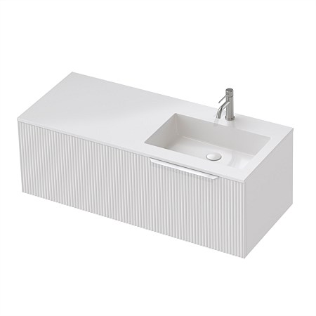 St Michel Flo 50 1200mm Wall-Hung Vanity with RH Basin White Satin
