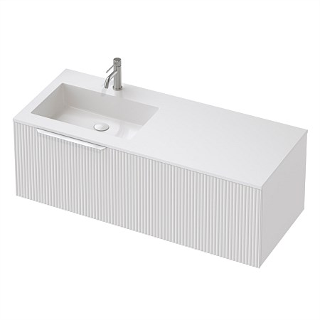 St Michel Flo 50 1200mm Wall-Hung Vanity with LH Basin White Satin