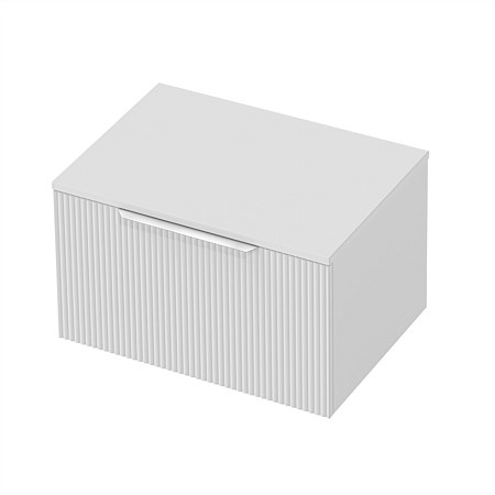 St Michel Flo 50 Benchtop 700mm Wall-Hung Vanity White with Cherry Pie Top Centre Basin