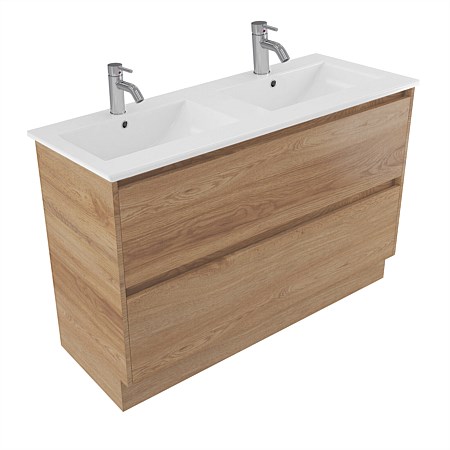 Elementi Sienna 1200mm 2 Drawer Vitreous China Vanity Southern Oak Timberland