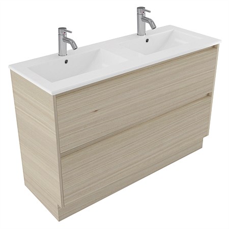 Elementi Sienna 1200mm 2 Drawer Vitreous China Vanity Seasoned Oak