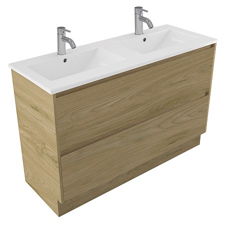 Elementi Sienna 1200mm 2 Drawer Vitreous China Vanity French Oak Velvet