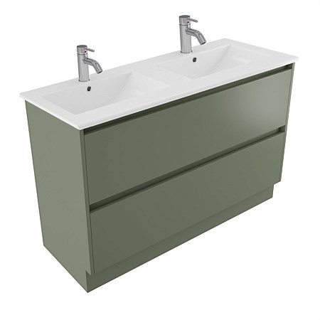 Elementi Sienna 1200mm 2 Drawer Vitreous China Vanity Green Slate