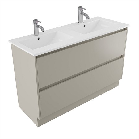 Elementi Sienna 1200mm 2 Drawer Vitreous China Vanity Dawn Grey
