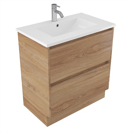 Elementi Sienna 750mm 2 Drawer Vitreous China Vanity Southern Oak Timberland
