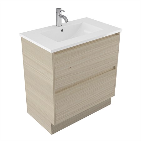 Elementi Sienna 750mm 2 Drawer Vitreous China Vanity Seasoned Oak
