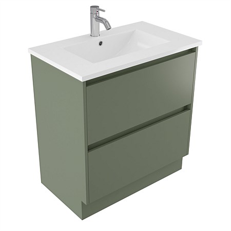 Elementi Sienna 750mm 2 Drawer Vitreous China Vanity Green Slate
