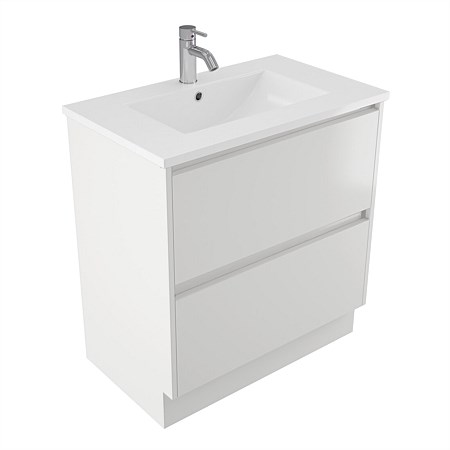 Elementi Sienna 750mm 2 Drawer Vitreous China Vanity White Gloss