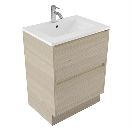 Elementi Sienna 600mm 2 Drawer Vitreous China Vanity Seasoned Oak