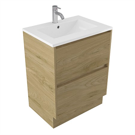 Elementi Sienna 600mm 2 Drawer Vitreous China Vanity French Oak Velvet